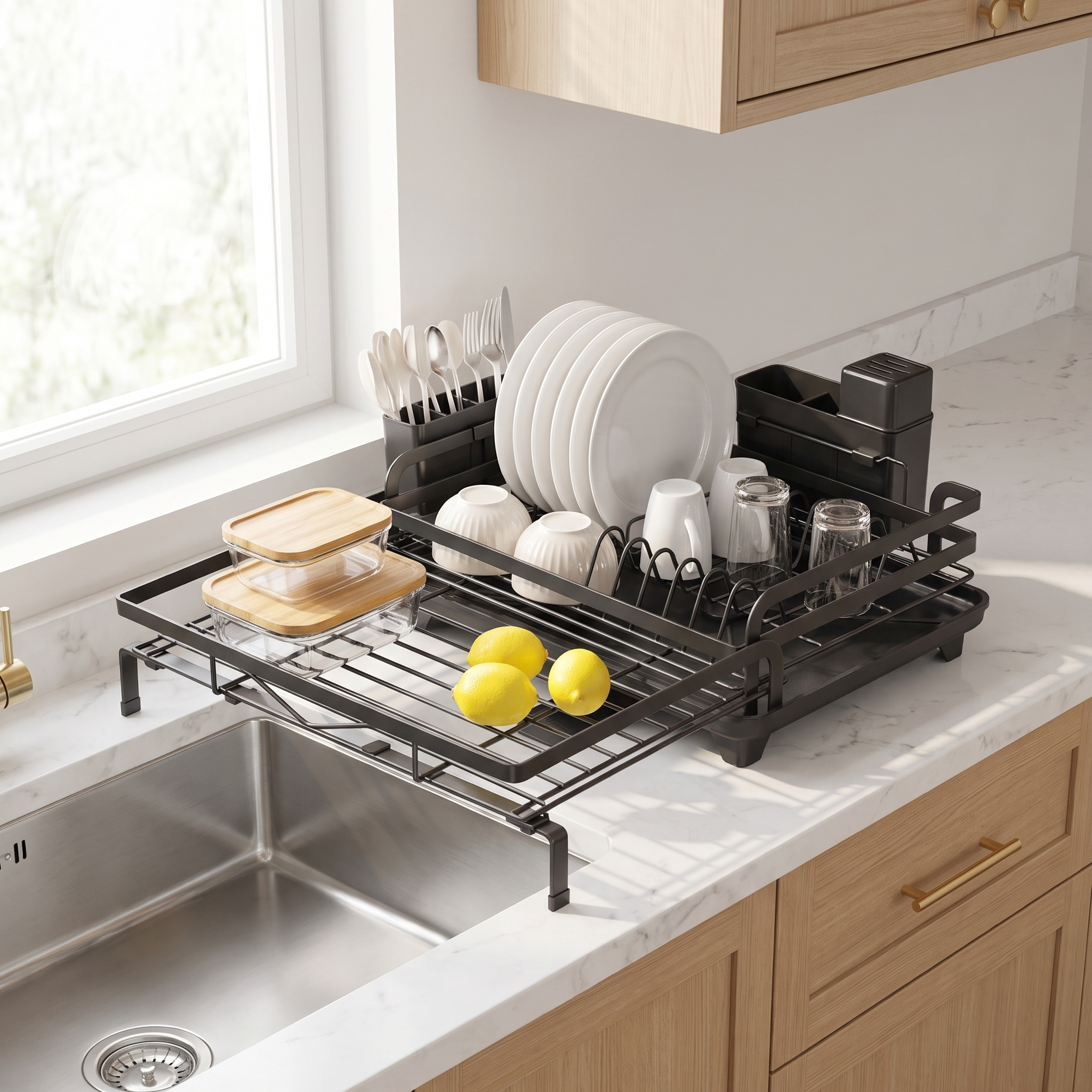 FoldAway Rack in a bright modern kitchen