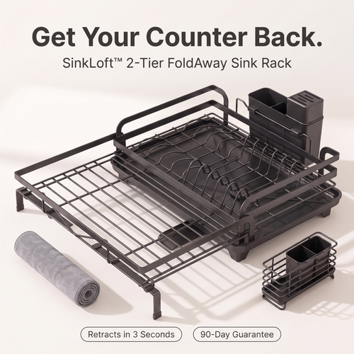 SinkLoft FoldAway Rack — Get Your Counter Back hero